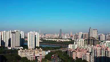 4k航拍广州大桥车流交通城市建设视频的预览图
